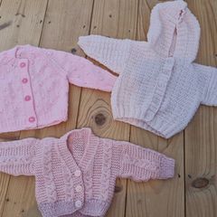 Handknit baby cardigans