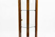 Contemporary Walnut Pedestal Display Cabinet