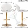 Set of 2 Luxury Bar Stools swivel with a stunning gold chrome base Image 9