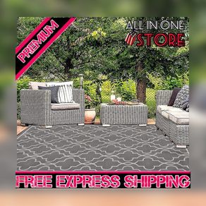 Outdoor Rug 4x6 Reversible Mats Plastic Straw Rugs Easy to Clean Patio Rug Large RV Camping Mat Area Floor Rug for Backyard Picnic Trailer Deck Picnic BBQ (FREE SHIPPING)