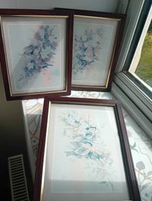 3 framed pastel vintage anni moller prints