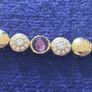 Vintage Bracelet of excellent quality, with crystals and amethyst stone in gold plated, American Vintage. Image 7