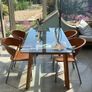 glass table 4 chairs Image 2