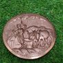 Vintage Indian Hand Crafted Ebossed Copper art Oval Image 4
