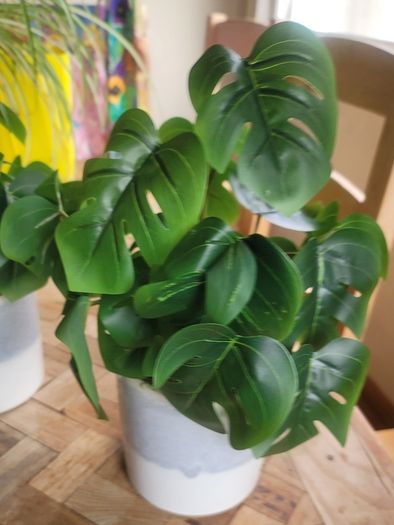 Artificial Monstera Plants in Ceramic Pots x 2