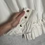 Ganni Cotton Poplin Blouse Sz 8UK 4US S White Ruffle Smock Classic Collar Image 6