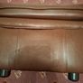 Brown Leather Style Pouffe Footstool Image 4