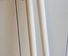 White wooden curtain pole