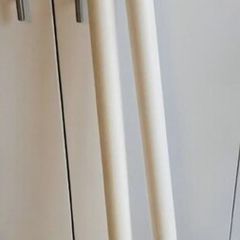 White wooden curtain pole