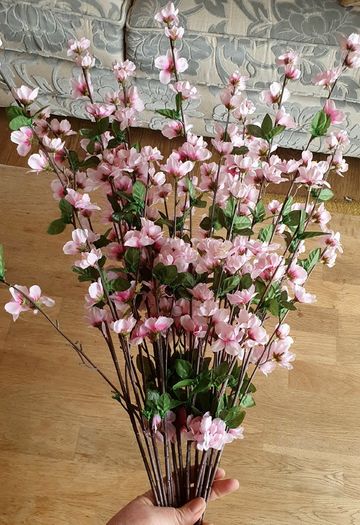 Beautiful 14 X 86cm Large Long Wired Cherry Blossom Artificial Flowers (Bendable)