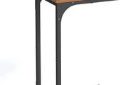 C-Shaped Side Table, Bedside Table, Sofa Side Table, Coffee Table, with Metal Frame, Industrial, for Living Room, Bedroom, Rustic Brown and Black