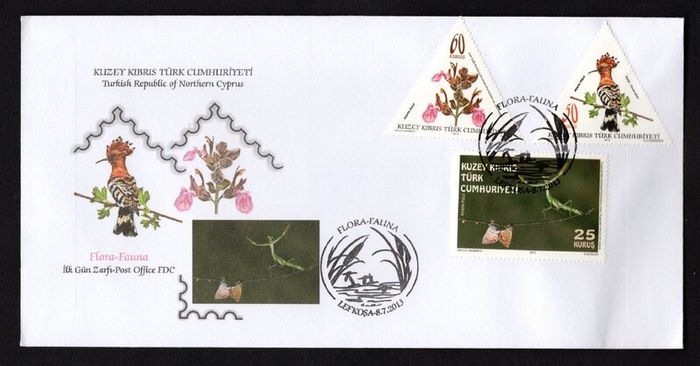 2013 Cyprus Fauna & Flora Commemorative Stamps First Day Covers (FDC)