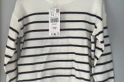 Mango kids nautical cream &amp; navy stripe cotton jumper Sz3-4 BNWT