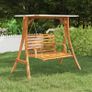 Swing Frame with Cream Roof Solid Spruce Wood with Teak Finish Image 5