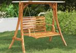 Swing Frame with Cream Roof Solid Spruce Wood with Teak Finish