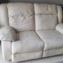 3 and 2 seater leather cream sofa Image 2