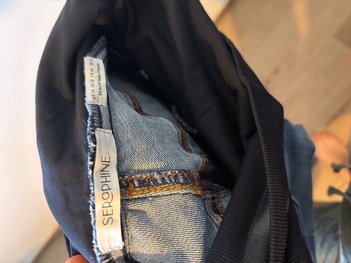 Ladies Seraphine Maternity Distressed Jeans UK 14 Petite