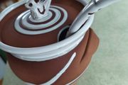 A large Stephen Pearce pottery soup pot with bird cover and ladle...