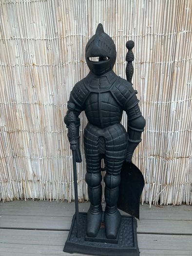 Fireplace tool set ( knight In shining Armour) solid iron