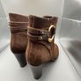 RALPH LAUREN Womens Boots UK 6 EU39 Myla High Heel Ankle Brown Suede Leather Zip Image 8