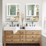 Bathroom Mirror Cabinets Wall Mounted  Expanded Spacious Storage HD Mirror Cabinet with 3-COLOR & Dimming LED Lights Anti Fog Memory Function  Adjustable Shelves, Touch Sensor,535by700by150mm Image 8