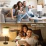 NEW SALE | Bedside Lamps, Table Lamp with USB C+A Ports, 3 Color Temperatures - Lamp with Pull Chain Switch White Linen Shade, Small Bedroom Lamp Image 2