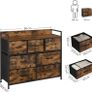 Fabric Dresser, Storage Cabinet, with 7 Drawers, 3 Tiers, with Metal Handles, Industrial Style, Rustic Brown and Black Image 4