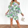 Floral Dress, Green And Purple Image 2