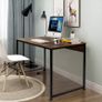 _Computer Desk, Work Table, Office Table, PC Table for Home Office (120 x 60 x 75 cm, Brown + Guard Plate) Image 2