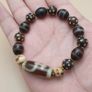 Vintage Himalayan Tibetan Treasure Vase & Stripe Pattern & Dotted Quartz Bracelet Image 8