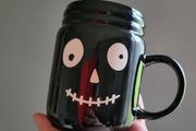Black fancy ceramic mug NEW halloween