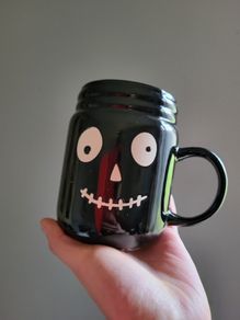 Black fancy ceramic mug NEW halloween