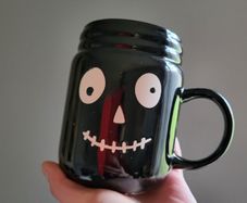 Black fancy ceramic mug NEW halloween