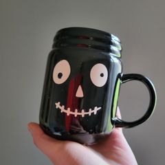Black fancy ceramic mug NEW halloween