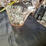 Old Glass Lamp Shade made of light Amber Glass with a Ruffled Edge Image 4