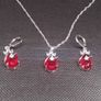 Red Faceted Gemstone Pendant and Earring Set 12 Euro Free Postag Image 2
