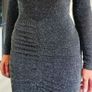 Black sparkle, Ruched front midi dress, size XS Image 3