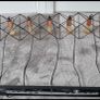 5-Light Pendant - Black Geometric / Industrial Style - Excellent Condition Image 2