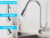 BRAND NEW Kitchen Faucet Single Hole Pull Out Spout Kitchen Sink Mixer Tap Stream Sprayer Head Chrome/Black Mixer Tap