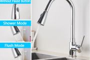 BRAND NEW Kitchen Faucet Single Hole Pull Out Spout Kitchen Sink Mixer Tap Stream Sprayer Head Chrome/Black Mixer Tap
