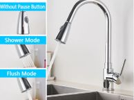 main image for ad BRAND NEW Kitchen Faucet Single Hole Pull Out Spout Kitchen Sink Mixer Tap Stream Sprayer Head Chrome/Black Mixer Tap