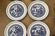 Vintage Arklow Pottery Willow Pattern 6 Dinner Plates as New