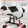 Preacher Curl Bench, Strength Training Biceps Machine, Max load 440 LBS Home Gym Equipment, Seated Arm Isolated Barbell Dumbbell Bicep Station Image 7