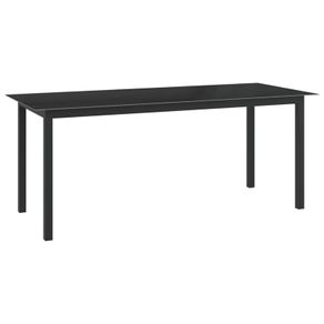 Garden Table Anthracite 190x90x74 cm Aluminium and Glass