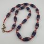 Antique Venetian Style Blue Feather Desgin & Venetian WhiteHeart Glass Beads Necklace Image 8