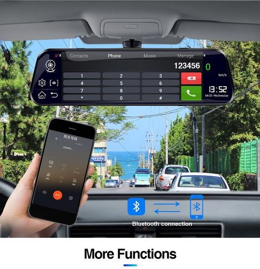 New Cam Wifi Dual Lens Video Recorder Dash Camera Dvr Rearview Mirror 4G GPS Navigation