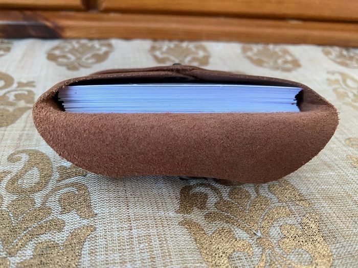 Rustic Pine leather business card holder