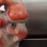 Absract Modernist Alabaster Sculpture on Marble Base. Signed. Image 3