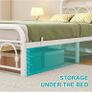 3ft Single Bed Frame with Headboard(90x190cm),Metal Arched Single Size Bed Base Image 6