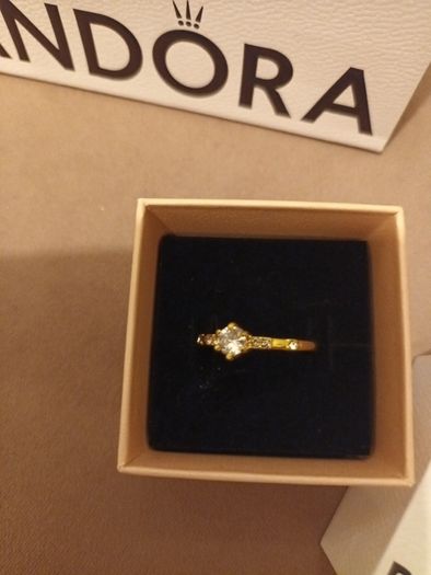pandora ring gold 925 ring with gem detail
